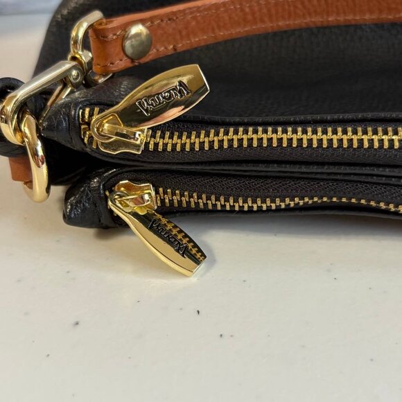 Valentina Supple Slouchy Leather Bag Black Brown Crossbody Made in Italy - Picture 6 of 16